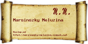 Marsinszky Meluzina névjegykártya